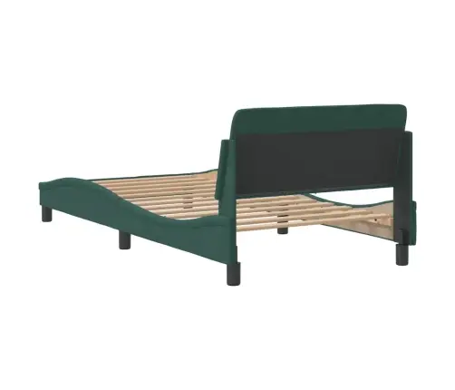 Gultas Rāmis Bez Matrača, Tumši Zaļš Samts, 100X200 Cm Vidaxl
