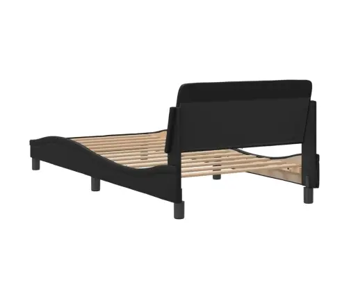 Gultas Rāmis Ar Galvgali, Melns, 100X200 Cm, Mākslīgā Āda Vidaxl