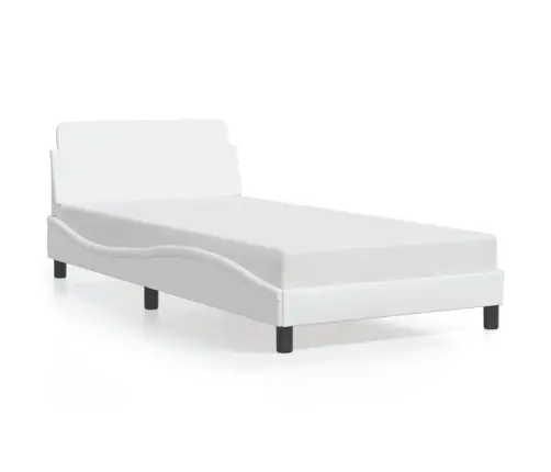 Voodiraam Dover, Valge, 100X200 cm Kunstnahk