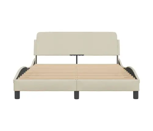 Gultas Rāmis Bez Matrača, Krēmkrāsas, 120X200 Cm, Audums Vidaxl
