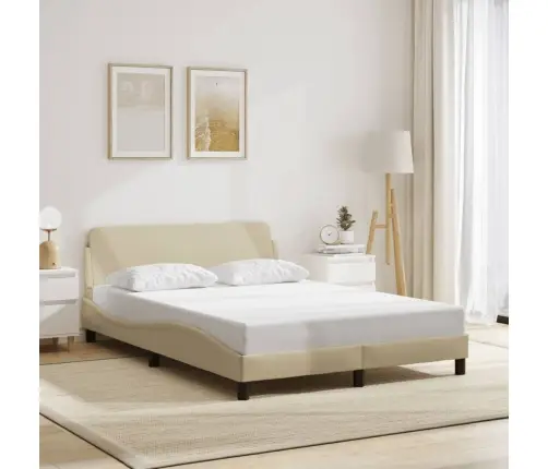 Gultas Rāmis Bez Matrača, Krēmkrāsas, 120X200 Cm, Audums Vidaxl