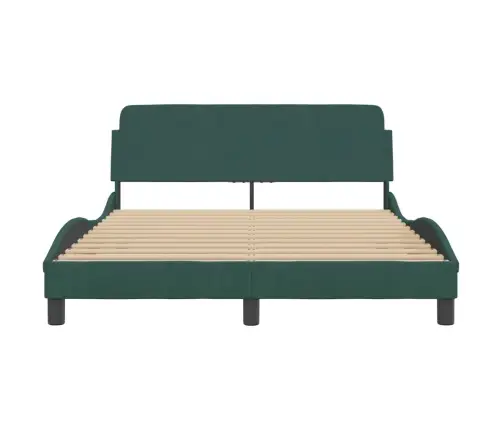 Gultas Rāmis Bez Matrača, Tumši Zaļš Samts, 120X200 Cm Vidaxl