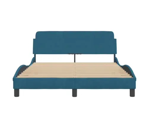 Voodiraam Peatsiga Dover, Sinine, 120 X 200 cm Samet