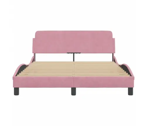 Lovos Rėmas Su Galvūgaliu Dover Rožinis 120X200Cm Aksomas