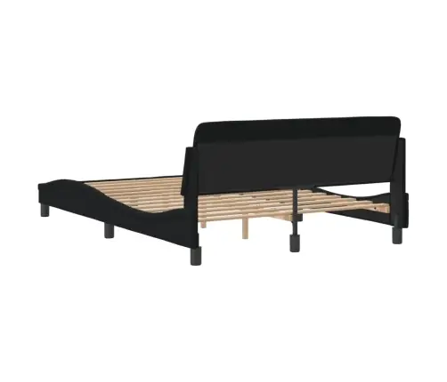 Voodiraam Dover, Must, 140X190 cm Kangas