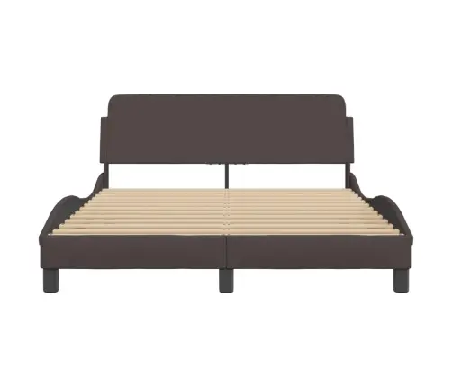 Gulta Bez Matrača, Tumši Brūns, 140X190 Cm, Audums Vidaxl