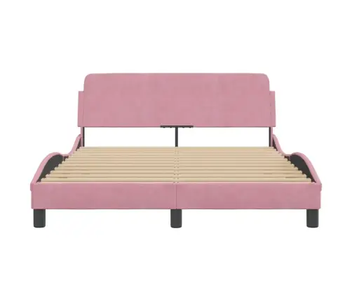 Lovos Rėmas Su Galvūgaliu Dover Rožinis 140X190Cm Aksomas