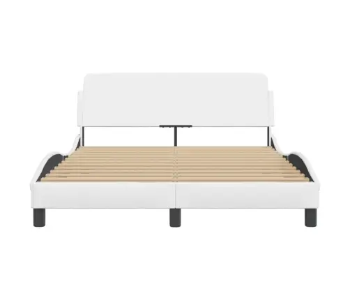 Gultas Rāmis Ar Galvgali, Melns , 140X190 Cm, Mākslīgā Āda Vidaxl