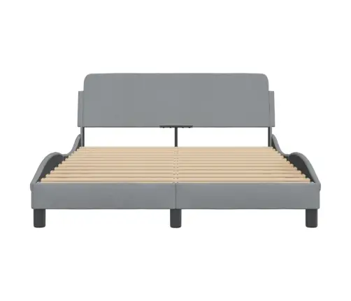 Gulta Bez Matrača, Gaiši Pelēks, 140X200 Cm, Audums Vidaxl