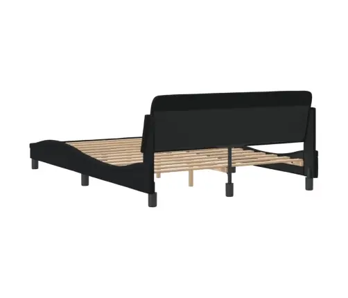 Gulta Bez Matrača, Melns, 140X200 Cm, Audums Vidaxl