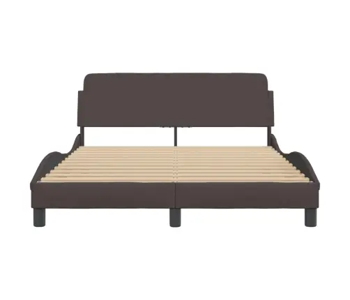 Gulta Bez Matrača, Tumši Brūns, 140X200 Cm, Audums Vidaxl