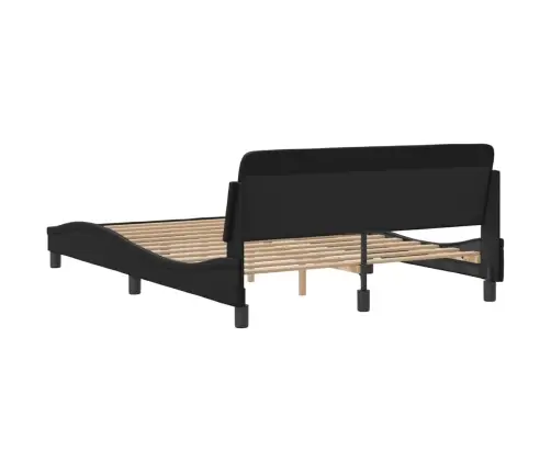 Voodiraam Dover, Must, 140X200 cm Kunstnahk