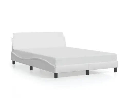 Gultas Rāmis Ar Galvgali, Balts, 140X200 Cm, Mākslīgā Āda Vidaxl