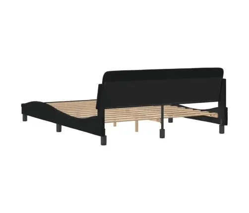 Gulta Bez Matrača, Melns, 160X200 Cm, Audums Vidaxl