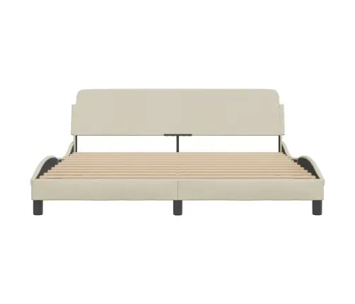 Gulta Bez Matrača, Krēmkrāsas, 160X200 Cm, Audums Vidaxl