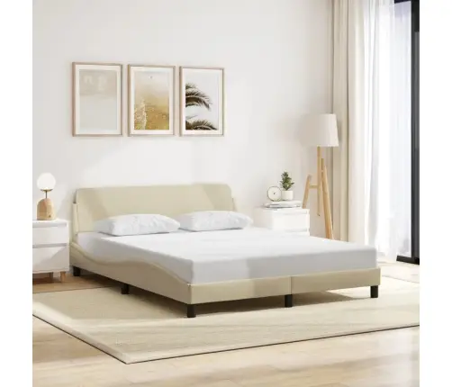 Gulta Bez Matrača, Krēmkrāsas, 160X200 Cm, Audums Vidaxl