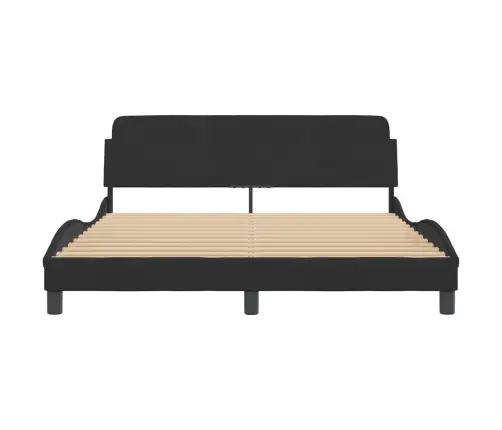 Voodiraam Dover, Must, 160X200 cm Samet