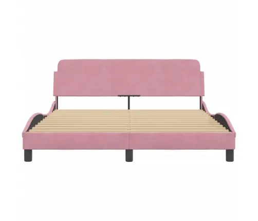 Lovos Rėmas Su Galvūgaliu Dover Rožinis 160X200Cm Aksomas