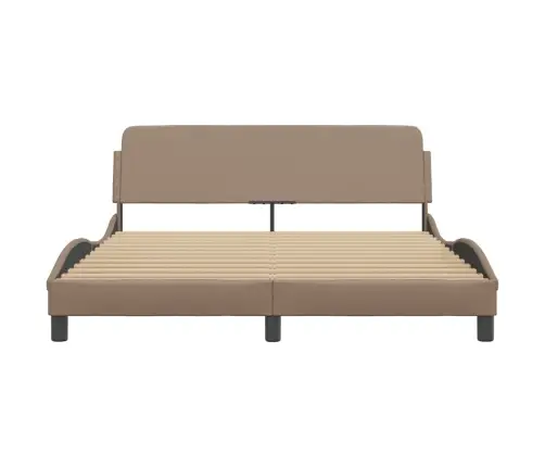 Gultas Rāmis Ar Galvgali, Kapučīno, 160X200 Cm, Mākslīgā Āda Vidaxl