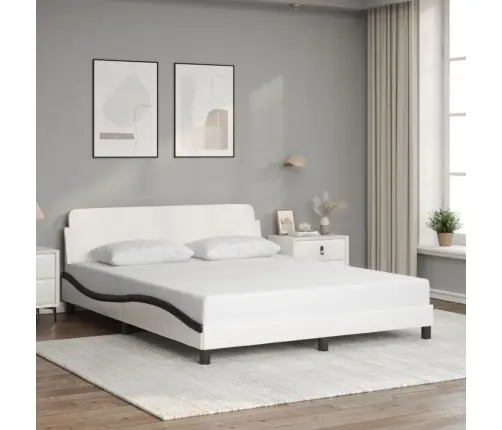 Lovos Rėmas, Dover, Baltas/Juodas, 160X200cm Dirbtinė Oda