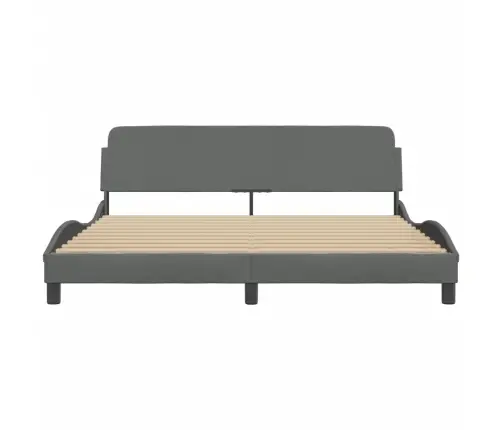 Gulta Bez Matrača, Tumši Pelēks, 180X200 Cm, Audums Vidaxl