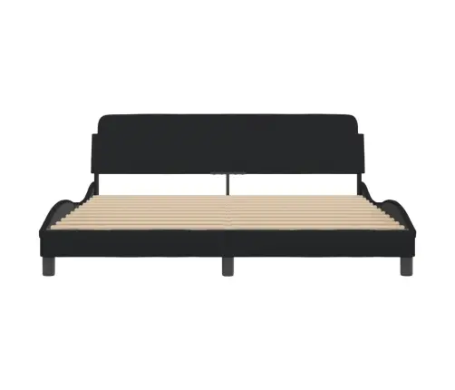 Gulta Bez Matrača, Melns, 180X200 Cm, Audums Vidaxl