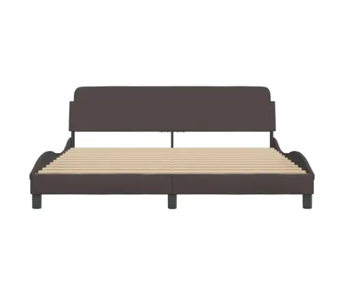 Gulta Bez Matrača, Tumši Brūns, 180X200 Cm, Audums Vidaxl