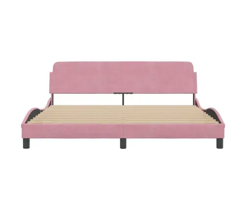 Gultas Rāmis Ar Galvgali Bez Matrača, Rozā Samts, 180X200 Cm Vidaxl