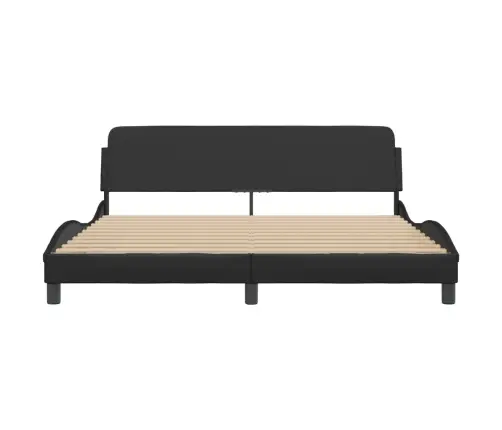 Voodiraam Dover, Must, 180X200 cm Kunstnahk