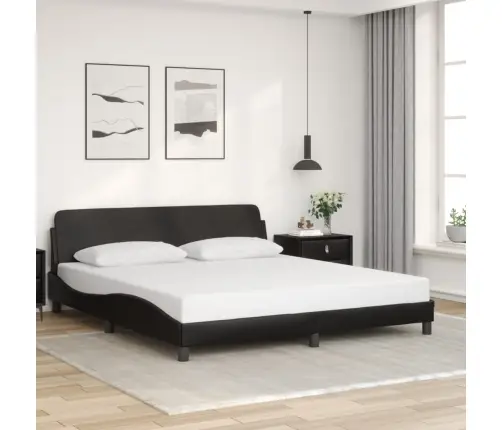 Voodiraam Dover, Must, 180X200 cm Kunstnahk