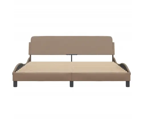 Gultas Rāmis Ar Galvgali, Kapučīno, 180X200 Cm, Mākslīgā Āda Vidaxl