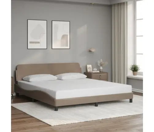 Gultas Rāmis Ar Galvgali, Kapučīno, 180X200 Cm, Mākslīgā Āda Vidaxl