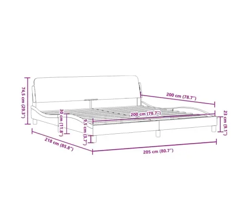 Voodiraam Dover, Sinine, 200 X 200 cm Kangas