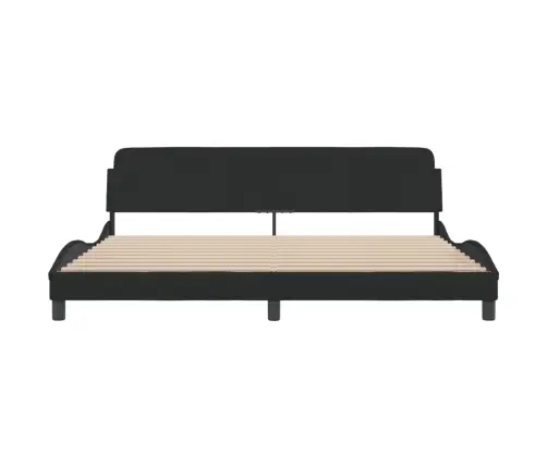 Gulta Bez Matrača, Melns, 200X200 Cm, Samts Vidaxl