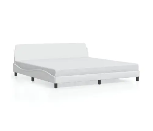 Voodiraam Dover, Valge, 200X200 cm Kunstnahk