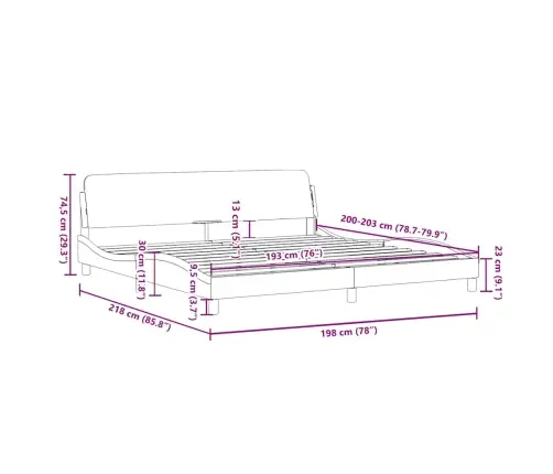 Gultas Rāmis, Dover, Melns, 193X203 Cm, Mākslīgā Āda Vidaxl