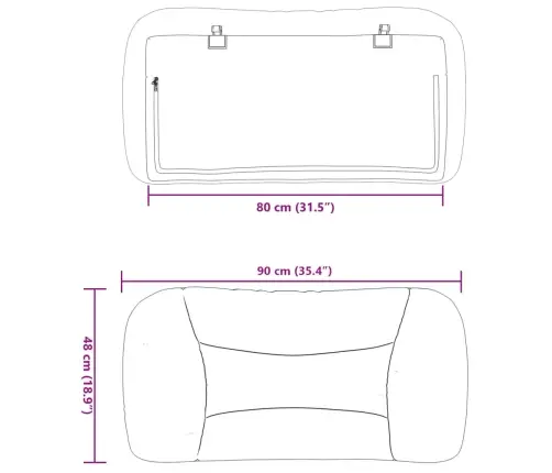 Galvgaļa Spilvens, Zils, 80 Cm, Audums Vidaxl