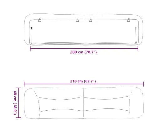 Voodipeatsi Padi Hvar, Tumepruun, 200 cm Kangas Voodipeatsi Padi Hvar, Tumepruun, 200 cm Kangas