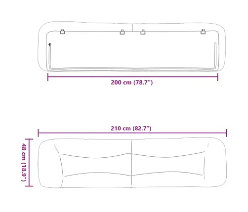 Galvgaļa Spilvens, Pelēks, 200 Cm, Mākslīgā Āda Vidaxl