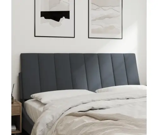 Galvgaļa Spilvens, Tumši Pelēks, 140 Cm, Samts Vidaxl