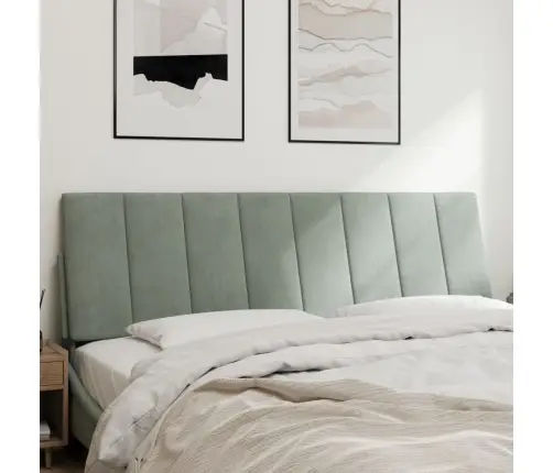 Galvgaļa Spilvens, Gaiši Pelēks, 160 Cm, Samts Vidaxl