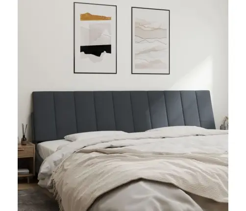 Galvgaļa Spilvens, Tumši Pelēks, 200 Cm, Samts Vidaxl