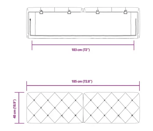 Galvgaļa Spilvens, Melns, 180 Cm, Samts Vidaxl