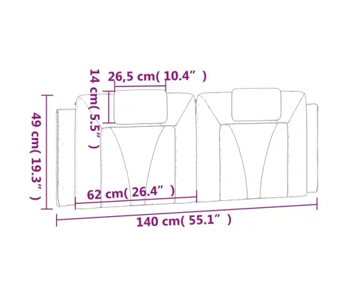 Voodipeatsi Padi Viana, Pruun, 140 cm Kunstnahk