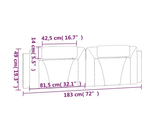 Galvūgalio Pagalvėlė, Viana, Baltos Spalvos, 183cm Dirbtinė Oda