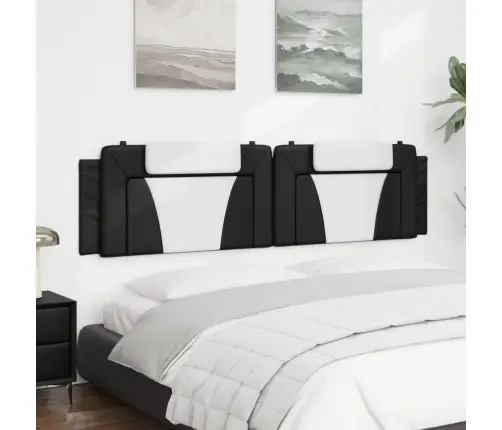 Galvgaļa Spilvens, Melns Un Balts, 200 Cm, Mākslīgā Āda Vidaxl