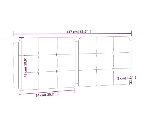 Galvgaļa Spilvens, Melns, 137 Cm, Mākslīgā Āda Vidaxl