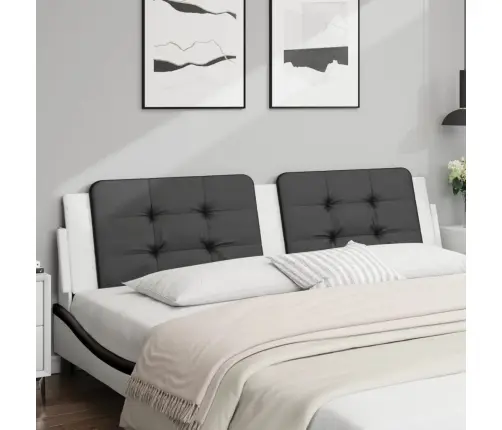 Galvgaļa Spilvens, Melns Un Balts, 200 Cm, Mākslīgā Āda Vidaxl