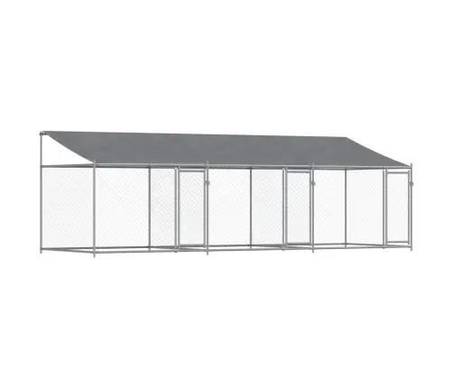 Koeraaedik, Katuse Ja Uksega, Hall, 6X2X2 M, Tsingitud Teras