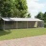 Suņu Būris Ar Jumtu Un Durvīm, Pelēks, 8X2X2 M, Cinkots Tērauds Vidaxl
